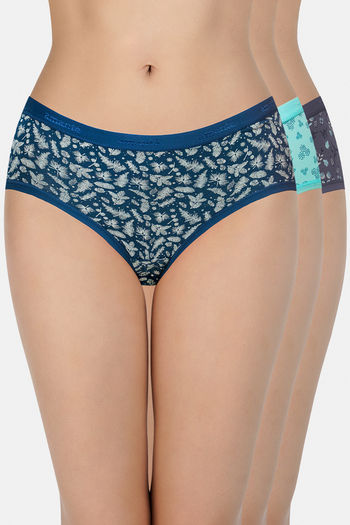 Buy Amante Low Rise Three-Fourth Coverage Hipster Panty (Pack of 3)- Assorted